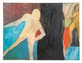 Untitled (Figural Abstract Composition) by George Segal, 1959, Oil on Canvas, sold Oct 2025