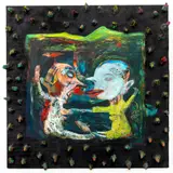 Untitled by Kjell Erik Killi Olsen, 1984, Acrylic and Papier Mache on Wood Panel, sold Oct 2025