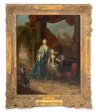 A Mother and Child at the Spinet by Paul Villebois, 1748, Oil on Canvas, sold Oct 2025