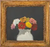 Flowers by Robert Kulicke, 1961, Oil on Board, sold Oct 2025
