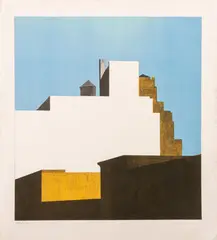 Looking West from My Studio by Emilio Sánchez Font, Lithograph in Colors, sold Oct 2025