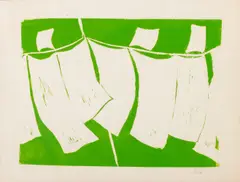 Tendedero" [Clothes Line] by Emilio Sánchez Font, Linocut in Colors, sold Oct 2025