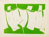 Tendedero" [Clothes Line] by Emilio Sánchez Font, Linocut in Colors, sold Oct 2025