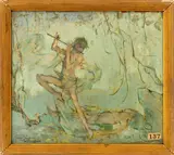 Figural Composition by Tora Borjason Wilberforce, Oil on Board, sold Oct 2025