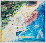 Abstract Composition by Elfi Schuselka, Oil on Canvas, sold Oct 2025