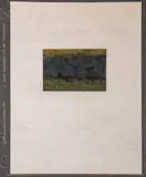 Abstract Landscape Scene with Flowers by Maurice Sievan, 1970, Watercolor and Ink on Paper, sold Oct 2025