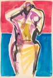 Abstract Figure by Jennifer McRae, Watercolor on Board, sold Oct 2025