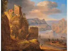 Ideale Rheinlandschaft mit Booten by Herman Saftleven, oil on panel, offered Mar 2026