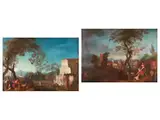 Landschaften mit Hirten, Ruinen- und Palastgebäude by Francesco Zuccarelli, oil on canvas, offered Dec 2025