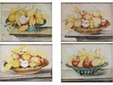 Vier Stillleben mit Früchten by Octavianus Montfort, tempera, offered Mar 2024