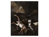 Stillleben mit Jagdhund, Erlegten Vögeln und Hase by Cornelis Lelienbergh, oil on canvas, sold Mar 2026