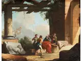 Antike Architektur mit Figuren by Giovanni Paolo Panini, oil on canvas, offered Dec 2021