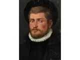Portrait Eines Jungen Mannes mit Halskrause und Barett by genannt „Alvise Dal Friso“ Luigi Benfatto, oil, offered Dec 2021