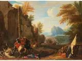 Schlachtenszene by Adam Frans van der Meulen, oil on canvas, offered Mar 2023