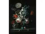 Blumenstillleben in Einer Glasvase by Johann Baptist Hälszel, oil on copper, sold Sep 2017