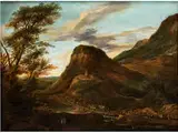 Landschaft mit Reisenden by Jan Griffier d. Ä., oil on canvas, offered Sep 2016