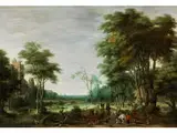 Landschaft mit Reisenden auf Einer Strasse by Joachim Govertsz Camphuysen, oil, sold Apr 2016
