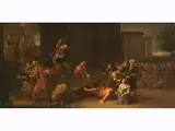 Vertreibung der Händler aus dem Tempel by Gerrit Willemsz Horst, oil on panel, sold Mar 2024