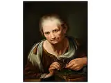Halbbildnis Einer Alten Frau am Nähkasten mit Brille by Giuseppe Nogari, oil on canvas, offered Sep 2015