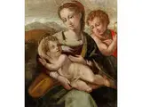 Maria mit dem Kind und dem Johannesknaben by Michele Tosini, oil, sold Sep 2018