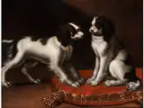 Zwei Cavalier King Charlesspaniel by Reynaud Levieux, oil on canvas, offered Mar 2015