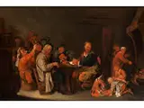 Bäuerliche Interieurszene by David Ryckaert III, oil on canvas, offered Mar 2015