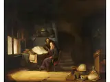 Alter Gelehrter mit Seinem Schüler im Studio by Jacob van Spreeuwen, oil on panel, sold Sep 2025