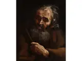 Bildnis des Heiligen Josef mit Reisestab by Giuseppe Nogari, oil on canvas, sold Sep 2018