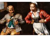 Szene, die ein Niederländisches Sprichwort Darstellt by Pieter Pietersz, oil on panel, offered Sep 2025