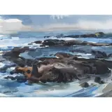 Tidepools by Maurice F. Cogan, watercolor, sold Jul 2024