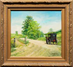 Trip Down the Road by Ann Didusch Schuler, oil on canvas, sold Jul 2024