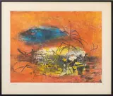 Abstract Pond Landscape Scene by Hoi Ledbadang, Lithograph in Colors, sold Oct 2025