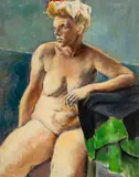 Seated Female Nude by Helen Maris, Oil on Canvas, sold Oct 2025