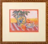Still Life w Oranges by Cathie France, 1972, Pastel on Paper, sold Oct 2025