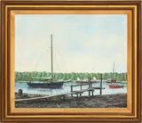 Harbor Scene by Fernando Batista, Oil on Canvas, sold Oct 2025