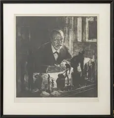 Prof. S. Freud by Max Pollak, Etching and Drypoint on Paper, sold Oct 2025