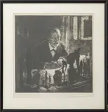 Prof. S. Freud by Max Pollak, Etching and Drypoint on Paper, sold Oct 2025