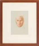 Portrait Study by Alvin Ross, Pastel on Gray Paper, sold Oct 2025