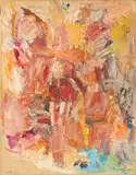 Abstract Composition by Adrienne Bordes, Oil on Canvas, sold Nov 2025