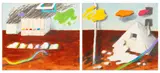 Abstract Landscape Scene Diptych by Elfi Schuselka, Mixed Media on Paper, sold Nov 2025