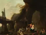 Diana und die Nymphen im Bade by Abraham van Cuylenborch, oil on panel, sold Mar 2021