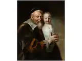 Bildnis Eines Alten Mannes mit Kleinkind by Balthasar Denner, oil on canvas, offered Sep 2017