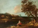 Flusslandschaft by Francesco Zuccarelli, oil on canvas, offered Sep 2023