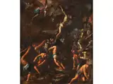 Aufrichtung des Kreuzes by Livio Mehus, oil on panel, offered Sep 2023