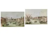 Ansicht der Brücke Ponte Dell Paludo in Castello Hinter dem Arsenal by Giacomo Guardi, tempera, offered Dec 2025