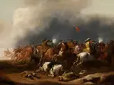 Reiterschlacht by Jan Jansz. van der Stoffe, oil, sold Jul 2015