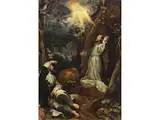 Der Heilige Franziskus Empfängt die Stigmata by Giovanni Battista Trotti, oil on copper, sold Dec 2024