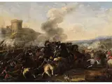 Gefecht vor Einer Festung by Jacques Courtois, oil on canvas, sold Sep 2024