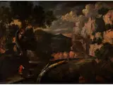 Landschaft mit Figuren by Salvator Rosa, oil on canvas, offered Jun 2016