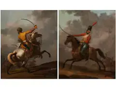 Husarenreiter by Jean Duplessis-Bertaux, oil on canvas, sold Sep 2022